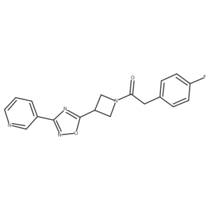 2-(4-Fluorophenyl)-1-(3-(3-(pyridin-3-yl)-1,2,4-oxadiazol-5-yl)azetidin-1-yl)ethanone结构式