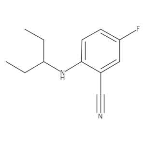 5-Fluoro-2-[(pentan-3-yl)amino]benzonitrile结构式
