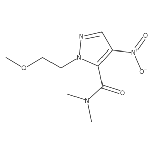 1-(2-Methoxyethyl)-N,N-dimethyl-4-nitro-1H-pyrazole-5-carboxamide结构式