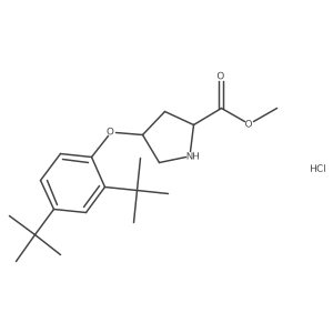 Methyl (2S,4S)-4-[2,4-DI(tert-butyl)phenoxy]-2-pyrrolidinecarboxylate hydrochloride Structure