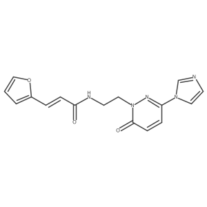 (E)-N-(2-(3-(1H-imidazol-1-yl)-6-oxopyridazin-1(6H)-yl)ethyl)-3-(furan-2-yl)acrylamide结构式