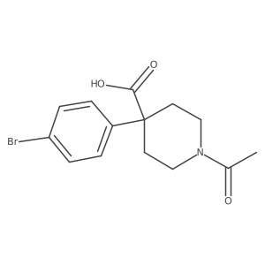 1-Acetyl-4-(4-bromophenyl)piperidine-4-carboxylic acid结构式