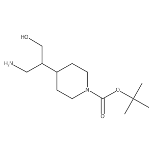 tert-Butyl 4-(1-amino-3-hydroxypropan-2-yl)piperidine-1-carboxylate结构式