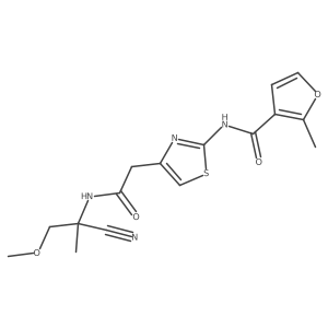 N-(4-{[(1-cyano-2-methoxy-1-methylethyl)carbamoyl]methyl}-1,3-thiazol-2-yl)-2-methylfuran-3-carboxamide结构式