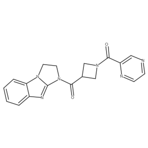 (2,3-dihydro-1H-benzo[d]imidazo[1,2-a]imidazol-1-yl)(1-(pyrazine-2-carbonyl)azetidin-3-yl)methanone结构式