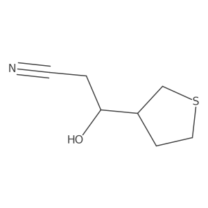 3-Hydroxy-3-(thiolan-3-yl)propanenitrile结构式