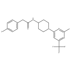 2-(4-fluorophenyl)-N-{1-[2-methyl-6-(trifluoromethyl)pyrimidin-4-yl]piperidin-4-yl}acetamide Structure