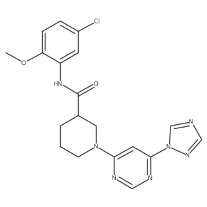 1-(6-(1H-1,2,4-triazol-1-yl)pyrimidin-4-yl)-N-(5-chloro-2-methoxyphenyl)piperidine-3-carboxamide Structure