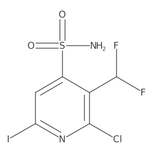 2-Chloro-3-(difluoromethyl)-6-iodopyridine-4-sulfonamide Structure
