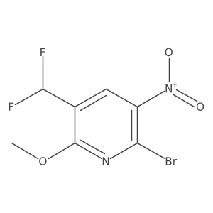 2-Bromo-5-(difluoromethyl)-6-methoxy-3-nitropyridine Structure
