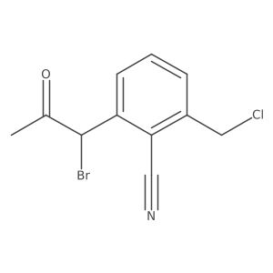 2-(1-Bromo-2-oxopropyl)-6-(chloromethyl)benzonitrile结构式