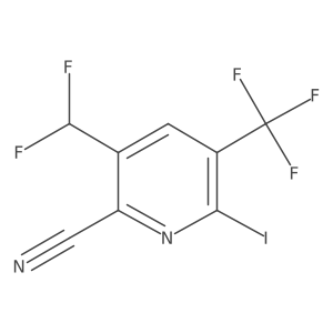 3-(Difluoromethyl)-6-iodo-5-(trifluoromethyl)picolinonitrile结构式