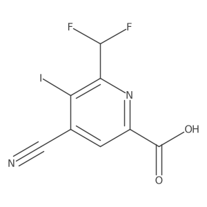 4-Cyano-6-(difluoromethyl)-5-iodopicolinic acid Structure