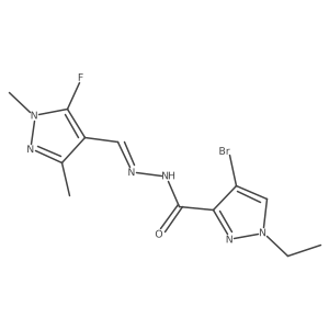 4-Bromo-1-ethyl-N'-((5-fluoro-1,3-dimethyl-1H-pyrazol-4-yl)methylene)-1H-pyrazole-3-carbohydrazide Structure