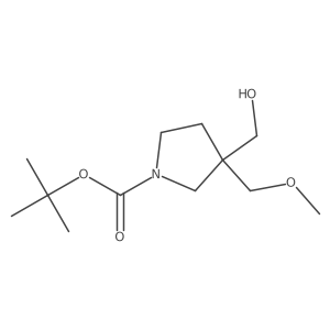 Tert-butyl 3-(hydroxymethyl)-3-(methoxymethyl)pyrrolidine-1-carboxylate结构式