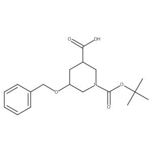 5-Benzyloxy-1-(tert-butoxycarbonyl)piperidine-3-carboxylic acid结构式