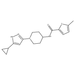 N-[1-(5-cyclopropyl-1H-pyrazol-3-yl)piperidin-4-yl]-5-methylthiophene-2-carboxamide Structure