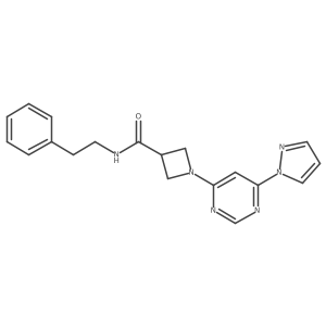 1-(6-(1H-pyrazol-1-yl)pyrimidin-4-yl)-N-phenethylazetidine-3-carboxamide Structure