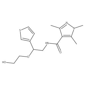 N-(2-(2-hydroxyethoxy)-2-(thiophen-3-yl)ethyl)-1,3,5-trimethyl-1H-pyrazole-4-carboxamide结构式