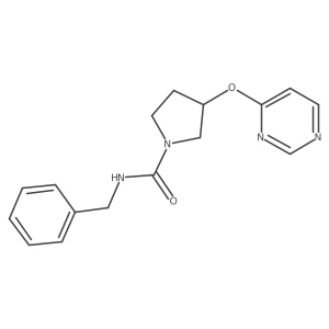 N-benzyl-3-(pyrimidin-4-yloxy)pyrrolidine-1-carboxamide结构式