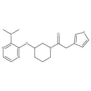 1-(3-((3-(Dimethylamino)pyrazin-2-yl)oxy)piperidin-1-yl)-2-(thiophen-3-yl)ethanone Structure