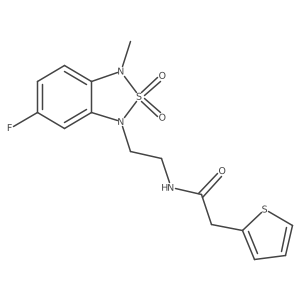 N-(2-(6-fluoro-3-methyl-2,2-dioxidobenzo[c][1,2,5]thiadiazol-1(3H)-yl)ethyl)-2-(thiophen-2-yl)acetamide结构式