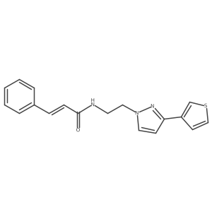 N-(2-(3-(thiophen-3-yl)-1H-pyrazol-1-yl)ethyl)cinnamamide结构式