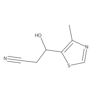 3-Hydroxy-3-(4-methyl-1,3-thiazol-5-yl)propanenitrile结构式