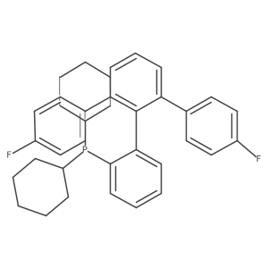 Dicyclohexyl(4''-fluoro-6'-(4-fluorophenyl)-[1,1':2',1''-terphenyl]-2-yl)phosphane Structure