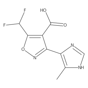 5-(difluoromethyl)-3-(4-methyl-1H-imidazol-5-yl)-1,2-oxazole-4-carboxylic acid结构式
