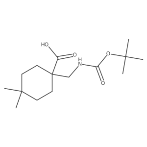 1-({[(Tert-butoxy)carbonyl]amino}methyl)-4,4-dimethylcyclohexane-1-carboxylic acid Structure
