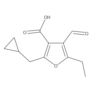 2-(Cyclopropylmethyl)-5-ethyl-4-formylfuran-3-carboxylic acid结构式