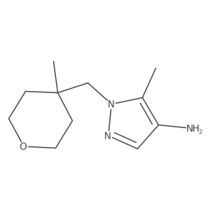 5-methyl-1-[(4-methyloxan-4-yl)methyl]-1H-pyrazol-4-amine结构式