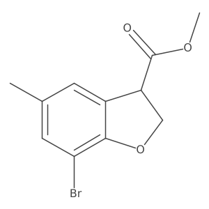 Methyl 7-bromo-5-methyl-2,3-dihydro-1-benzofuran-3-carboxylate结构式
