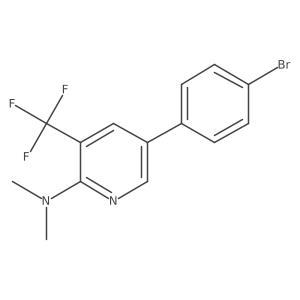 5-(4-bromophenyl)-N,N-dimethyl-3-(trifluoromethyl)pyridin-2-amine结构式