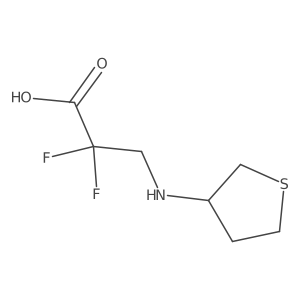 2,2-Difluoro-3-[(thiolan-3-yl)amino]propanoic acid结构式