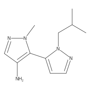 1-methyl-5-[1-(2-methylpropyl)-1H-pyrazol-5-yl]-1H-pyrazol-4-amine Structure