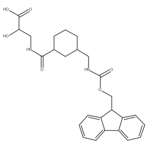 (2S)-3-({3-[({[(9H-fluoren-9-yl)methoxy]carbonyl}amino)methyl]cyclohexyl}formamido)-2-hydroxypropanoic acid结构式