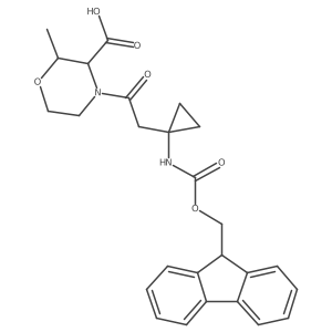 4-{2-[1-({[(9H-fluoren-9-yl)methoxy]carbonyl}amino)cyclopropyl]acetyl}-2-methylmorpholine-3-carboxylic acid结构式