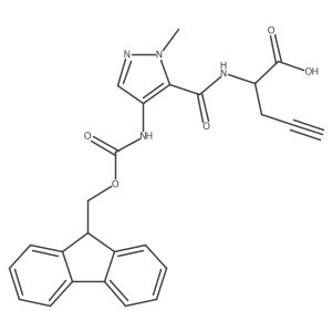 2-{[4-({[(9H-fluoren-9-yl)methoxy]carbonyl}amino)-1-methyl-1H-pyrazol-5-yl]formamido}pent-4-ynoic acid Structure
