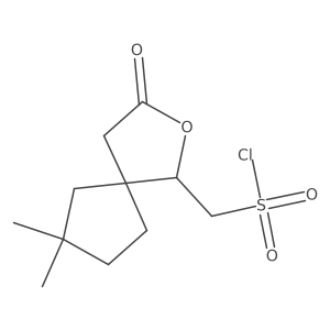 {7,7-Dimethyl-3-oxo-2-oxaspiro[4.4]nonan-1-yl}methanesulfonyl chloride结构式