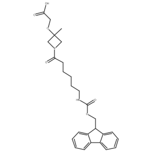 2-({1-[6-({[(9H-fluoren-9-yl)methoxy]carbonyl}amino)hexanoyl]-3-methylazetidin-3-yl}oxy)acetic acid Structure