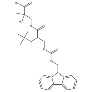 3-{2-[({[(9H-fluoren-9-yl)methoxy]carbonyl}amino)methyl]-4,4-dimethylpentanamido}-2-hydroxy-2-methylpropanoic acid Structure