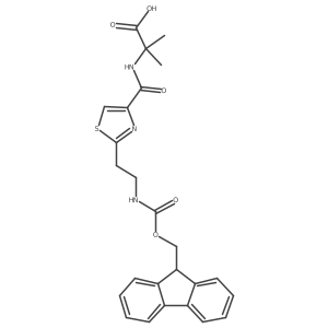 2-({2-[2-({[(9H-fluoren-9-yl)methoxy]carbonyl}amino)ethyl]-1,3-thiazol-4-yl}formamido)-2-methylpropanoic acid Structure