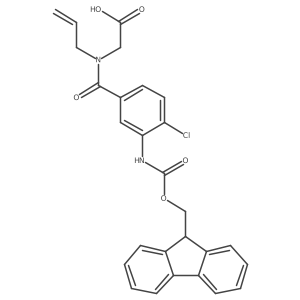 2-{1-[4-chloro-3-({[(9H-fluoren-9-yl)methoxy]carbonyl}amino)phenyl]-N-(prop-2-en-1-yl)formamido}acetic acid结构式