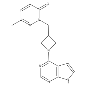 6-methyl-2-[(1-{7H-pyrrolo[2,3-d]pyrimidin-4-yl}azetidin-3-yl)methyl]-2,3-dihydropyridazin-3-one结构式