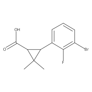 rac-(1R,3R)-3-(3-bromo-2-fluorophenyl)-2,2-dimethylcyclopropane-1-carboxylic acid结构式