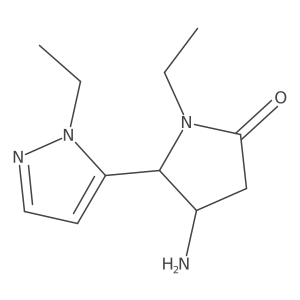 4-amino-1-ethyl-5-(1-ethyl-1H-pyrazol-5-yl)pyrrolidin-2-one结构式