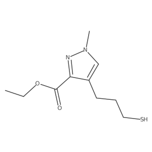 ethyl 1-methyl-4-(3-sulfanylpropyl)-1H-pyrazole-3-carboxylate结构式