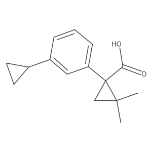 1-(3-Cyclopropylphenyl)-2,2-dimethylcyclopropane-1-carboxylic acid结构式
